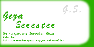 geza serester business card