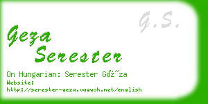 geza serester business card